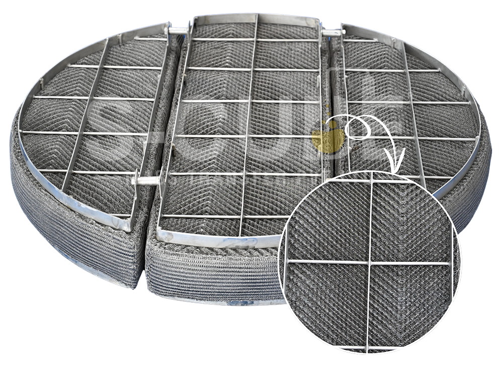 SCM mesh type demister pad with support grid for oil and gas separator